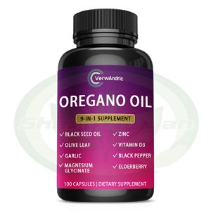 OEM 9 in 1 Capsule di Olio di Origano, Olio di Foglie d'Oliva e Olio di Semi Neri, Integratori per Supporto Antiossidante, Immunitario e Digestivo per Adulti, 100 Capsule - Product Image 1