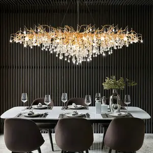Moderner leichter Luxus goldener kreativer Glas leuchter eignet sich für Wohnzimmer Esszimmer LED Kronleuchter