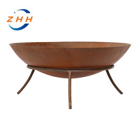 Table de foyer en acier Corten pour barbecue pour jardin extérieur