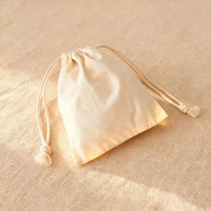 Factory Customized Logo Canvas Cotton <b>Drawstring</b> Dust Bag 100% Organic Jewelry <b>Pouch</b> - Product Image 1