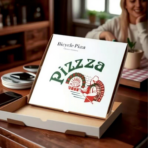 <span class=keywords><strong>Caja</strong></span> de Pizza Blanca Personalizada con Recubrimiento Superficial para Comida para Llevar, <span class=keywords><strong>Caja</strong></span> de Embalaje que se Puede Imprimir con Logotipo para Comida para Llevar - Product Image 2