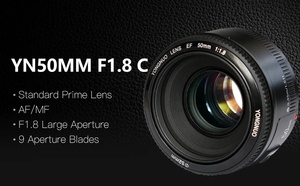 عدسة YN50mm F1.8 الأكثر مبيعًا لكاميرات كانون ونيكون EOS DSLR، عدسة YONGNUO YN EF 50mm F/1.8 AF ذات فتحة واسعة - Product Image 5