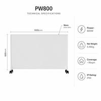 Panneau chauffant en cristal de carbone OEM, autoportant, mural, plafonnier, commande WiFi, étanche IP44, chauffage infrarouge intelligent 800W