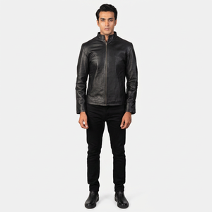 New Fashion Patchwork Stand Collar Latest Design Motorcycle Biker Leather Jacket Coated <b>Canvas</b> Breathable High Street Jacket Men - Product Image 1