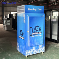 Congélateur commercial à porte pleine pour glaçons, avec stockage de glace en sacs, pour la conservation de la glace et la vente en profondeur