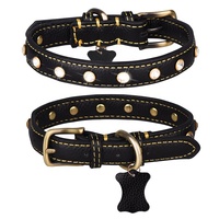 Collier de chien strass éblouissant en cuir véritable étincelant accessoires pour animaux de compagnie collier de chien cristal diamant collier de chat