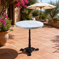 Table de bistrot moderne à plateau rond, style français, pour extérieur, jardin, cour, restaurant et balcon