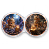 Pièce de monnaie en cuivre pur 999 de 1 oz, lot de 2, capsule Infinity, haute relief 3D, couleur UV, édition collector colorée