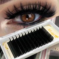 Extensions de cils en cachemire synthétique faites à la main, volume naturel, noir mat, logo personnalisé, 12 rangées J B C CC D DD, vente en gros