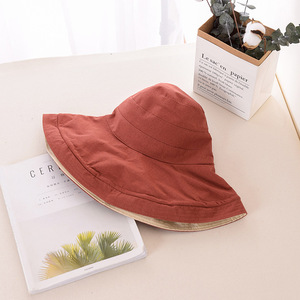 2024 nouveau chapeau seau femmes <span class=keywords><strong>littérature</strong></span> <span class=keywords><strong>japonaise</strong></span> et Art couverture bassin chapeau pare-soleil Chic grand bord tissu chapeau - Product Image 5