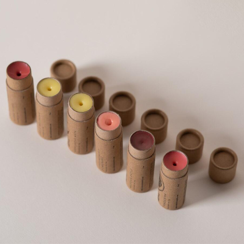 Biodegradable Cardboard Packaging Round Box Push Up Paper Tube Custombrand Design Lip Balm Container Packaging
