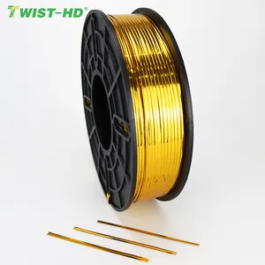 Hete Verkoop Fabriekslevering 1000 Meter Spool Twist Stropdassen Metallic Pet Film Gecoate Draadband Gouddraad Voor Bakkerij Lolly