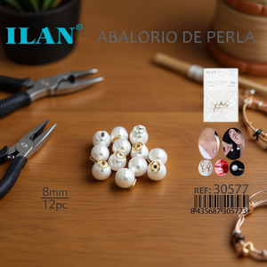 Perle ILAN da 8 mm, 12 pezzi, per la creazione di gioielli - Product Image 2