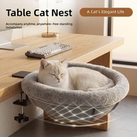 Lit pour animaux de compagnie robuste à double fixation sur bureau avec housse en tissu maillé respirant pour usage en intérieur et au bureau