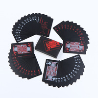 Cartes à Jouer Magiques Créatives en Plastique Noir, Jeu de Cartes de Poker en PVC Imperméable pour Jeux de Société et Jeu Décontracté