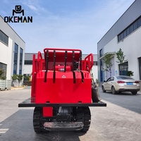 OKEMAN Dumper chenillé hydraulique diesel de 1 tonne avec boîte de vitesses et pompe pour travaux de construction en pente, haute efficacité