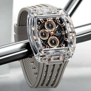 <span class=keywords><strong>Montre</strong></span>-bracelet pour homme NAVI <span class=keywords><strong>FORCE</strong></span> NF7105, nouveau design, boîtier transparent, bracelet en silicone, étanche, sport, extérieur, quartz. - Product Image 3