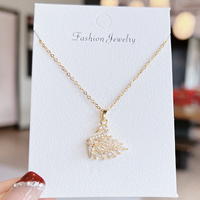 Colliers pendentifs élégants en acier inoxydable plaqué or avec zircon en forme de cygne, style européen et américain, pour femmes, idéal pour un anniversaire