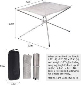 Brasero d'extérieur portable moderne en métal, alimenté aux granulés de bois, 22 pouces, pliable, autoportant, thermolaqué pour le camping - Product Image 2