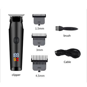 <span class=keywords><strong>Tondeuse</strong></span> à <span class=keywords><strong>cheveux</strong></span> électrique professionnelle silencieuse en acier inoxydable, rechargeable par USB, écran LCD, sans fil, pour barbier/barbe, usage domestique, sur batterie - Product Image 2