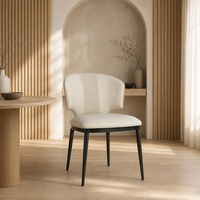 Chaise de salle à manger moderne en acier gris, pieds en acier au carbone, simili cuir, dossier incurvé, pour hôtel et restaurant