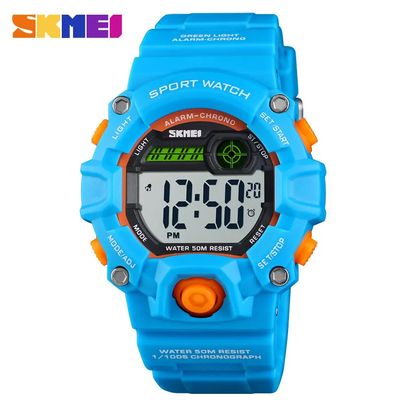 SKMEI NEW Kids Watches Digital Stopwatch Led Clock 50M Swim Waterproof Plastic Alarm Boys Girls Children Sports Watch 1484 reloj