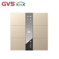 Nouveau thermostat multifonctionnel avec écran miroir en verre, 6 boutons, panneau de commande mural KNX pour maison intelligente avec sécurité