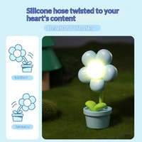 Lampe de table LED moderne DIY, mini, blanc chaud, ambiance lumineuse, veilleuse réglable en forme de tournesol, décoration d'intérieur mignonne en forme de plante en pot, cadeau