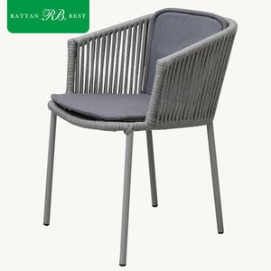<span class=keywords><strong>Fauteuil</strong></span> de jardin moderne à large assise en <span class=keywords><strong>aluminium</strong></span> tressé avec coussin pour villa et patio - Product Image 6