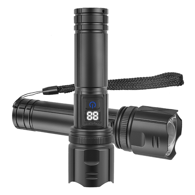 Zoomable 30W White Laser LED Built in 18650 Battery Powered Waterproof Led Flashlights Type C USB Rechargeable Flashlights