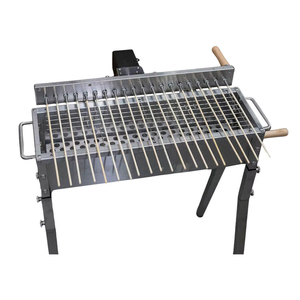 <span class=keywords><strong>Barbecue</strong></span> Hibachi à hauteur de jambe réglable en acier inoxydable durable avec 20 brochettes à kebab et rotation automatique - Product Image 4