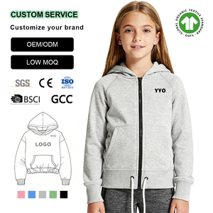 <span class=keywords><strong>Felpa</strong></span> <span class=keywords><strong>con</strong></span> Cappuccio Oversize Unisex YYO Personalizzabile in Cotone Felpato Impermeabile, Abbigliamento Streetwear Grigio <span class=keywords><strong>con</strong></span> <span class=keywords><strong>Zip</strong></span> per Ragazze - Product Image 1