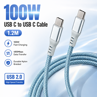 Câble USB-C 100W 1,2M 5A PD Charge Rapide Type C vers Type C Câble de Données USB 2.0 Tressé en Nylon OEM ODM Petite Commande