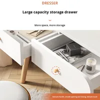 Table de toilette moderne et simple avec miroir 3 couleurs, table de maquillage en bois pour chambre à coucher avec tiroirs, commode, petite table de rangement pour appartement