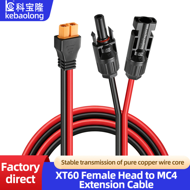 XT60 Female to M C 4 Solar Cable 10AWG PV Adapter Wire Solar Panel to Power Station Generator Charging Cord 3239 Silicone Wire