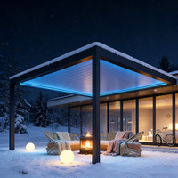 Pergola à lames orientables en aluminium, motorisée, télécommandée, gazebo, abri solaire extérieur, imperméable, durable, bioclimatique, revêtement poudré