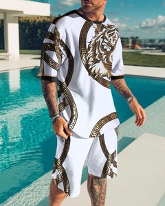 Custom Summer <strong>3D</strong> Graphic Print 2 Piece Jogging Suit Mens <strong>T</strong> <strong>Shirt</strong> and Shorts Set - Product Image 6