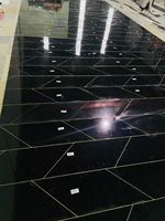 Carreaux de sol en marbre noir en forme de losange personnalisés, médaillons irréguliers en jet d'eau, carrelage en marbre, pierre naturelle