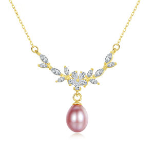 Wholesale S925 Sterling Silver Pendant <b>Necklace</b> Zirconia-Set <b>Freshwater</b> <b>Pearl</b> <b>Necklace</b> for Women Hot Seller - Product Image 1