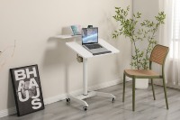 Bureau mobile ADA retourné 0-90 Angle Double couche Portable bureau debout hauteur réglable quatre roues verrouillées Table