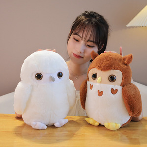 Kinqee EN71 Kawaii phim hoạt hình plushies <span class=keywords><strong>Owl</strong></span> Thú nhồi bông đồ chơi sang trọng 20cm gối với màu xanh lá cây mắt lớn cho cậu bé cô gái - Product Image 4