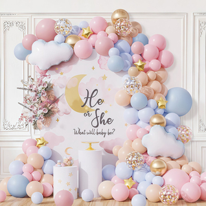 Kit de Guirnalda de Globos para Revelación de Género de Bebé, Globos Macaron Rosa y Azul, Decoraciones para Fiestas de Niño y Niña - Product Image 1
