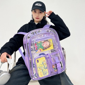 Sac à dos transparent en PVC, sac d'école transparent pour étudiants, imperméable, grande capacité, double couche - Product Image 3