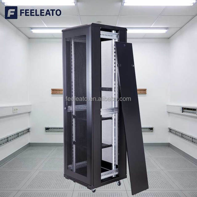 47U Server Cabinet Adjustable Rails Cable Management Panel Perforated Sides Rack 600*1000 Free Standing Enclosure Stock SPCC