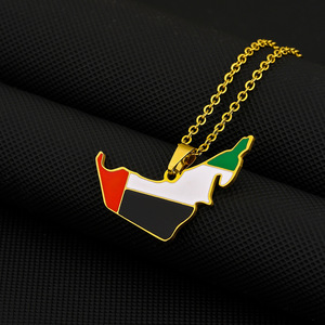 Collana di collegamento in acciaio inossidabile alla moda con ciondolo a goccia a forma di farfalla con bandiera alla moda per donne e uomini bambini - Product Image 2