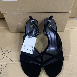 Sandalias de Tacón de Satén para Mujer, con Tiras Cruzadas en la Parte Delantera, Correa de Tobillo con Hebilla, Punta Redonda, para Verano - Product Image 4