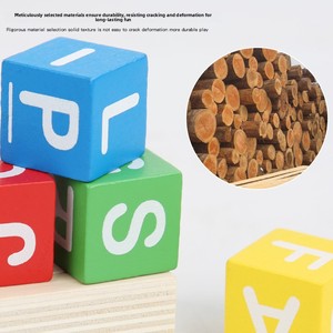 Jeu de cartes d'anglais pour l'éducation précoce des enfants transfrontalier, jeu de lettres pour bébés, blocs de construction pour la reconnaissance des lettres et l'association des mots - Product Image 5