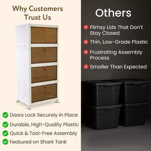 Armario de Almacenamiento de 4 Niveles para el Hogar, para Refrigerios, Juguetes, Armario Plegable, Ahorro de Espacio, Almacenamiento y Organización del Hogar - Product Image 5