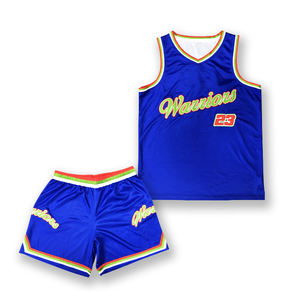 Jersey basket desain bordir jaring pria seragam basket sublimasi kustom - Product Image 1