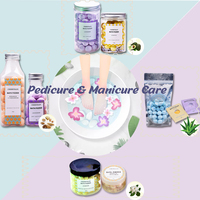 Vente en gros de bombes de bain effervescentes biologiques à base de sel de l'Himalaya, fleurs, adoucissant pour cuticules, manucure, pédicure